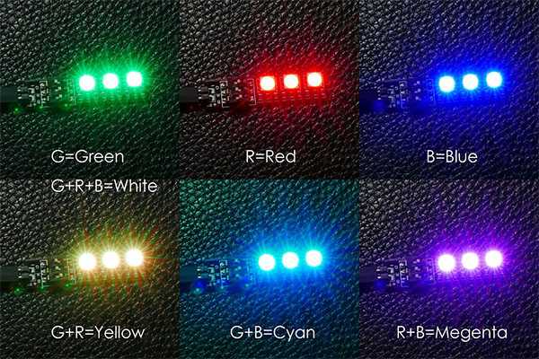 LinParts.com - DIY RGB LED 7-color LED light board [10~13V] Multi-axis、Four axes LED lights Model aircraft [JTS Interfaces]
